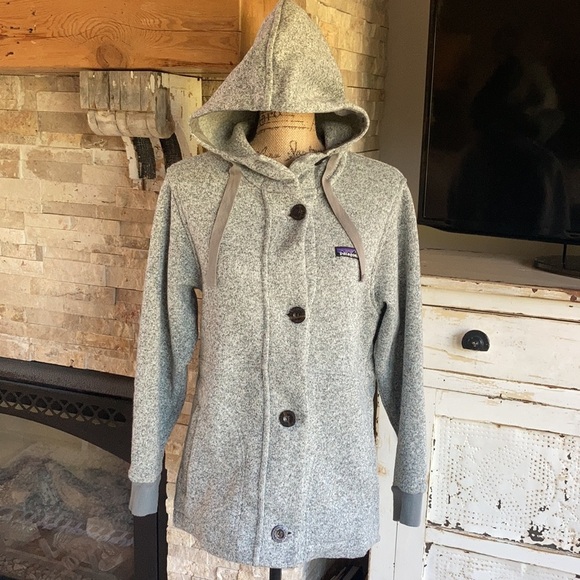Patagonia Better Sweater button gray marled hooded jacket coat - Picture 2 of 16